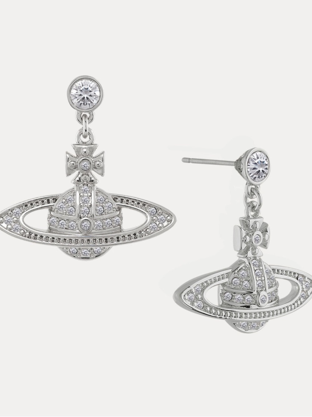 Vivienne Westwood Silver Mini Bas Relief Drop Earrings